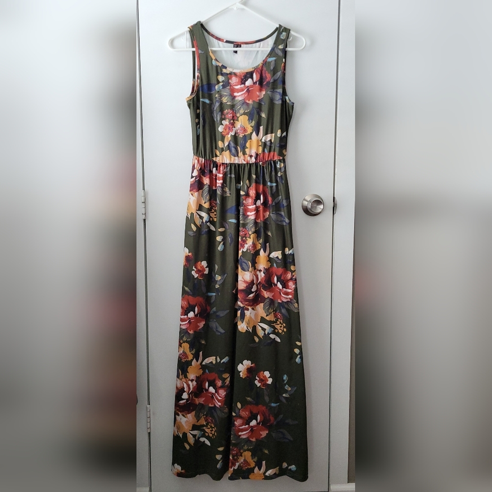 Green Floral Maxi Dress